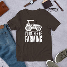 Load image into Gallery viewer, Gift for farmers - Id rather be farming printed funny t shirt
