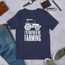 Load image into Gallery viewer, Gift for farmers - Id rather be farming printed funny t shirt