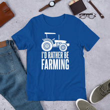 Load image into Gallery viewer, Gift for farmers - Id rather be farming printed funny t shirt