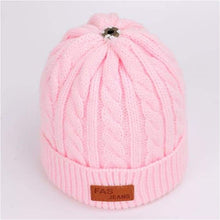 Load image into Gallery viewer, Children's winter knitted hats heavy knit with or without bobble great choice of colours-J and p hats -