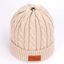 Load image into Gallery viewer, Children's winter knitted hats heavy knit with or without bobble great choice of colours-J and p hats -