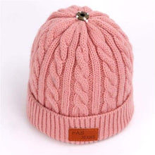 Load image into Gallery viewer, Children's winter knitted hats heavy knit with or without bobble great choice of colours-J and p hats -
