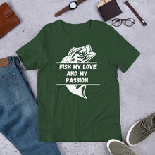 Load image into Gallery viewer, Fish My Love My Passion - Fishing T Shirt - j and p hats
