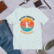 Load image into Gallery viewer, Active Shooter Basketball t shirt | j and p hats