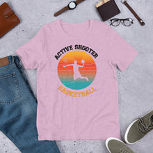 Load image into Gallery viewer, Active Shooter Basketball t shirt | j and p hats