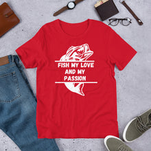 Load image into Gallery viewer, Fish My Love My Passion - Fishing T Shirt - j and p hats