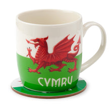 Load image into Gallery viewer, Wales Gift -Welsh Porcelain Mug &amp; Coaster Set -  Cymru