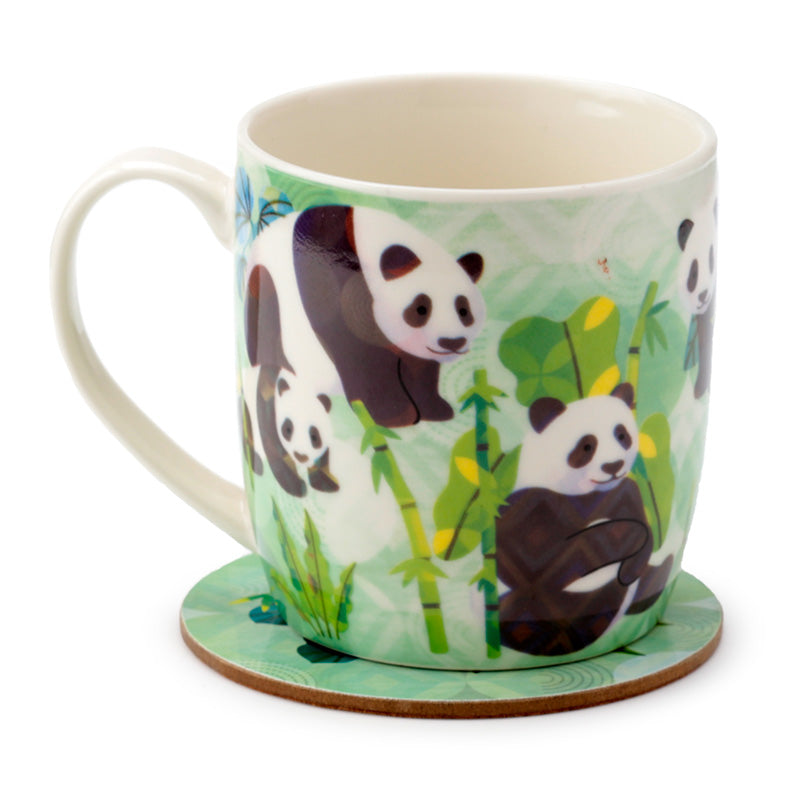 Panda Gift -Porcelain Mug & Coaster Set