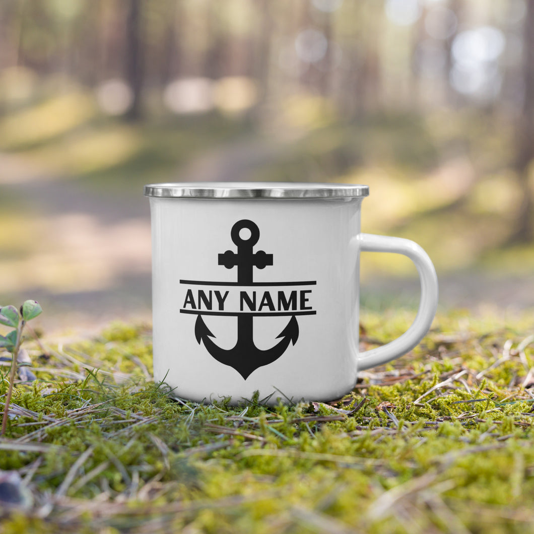 Personalised Sailor Name Enamel Mug - Nautical Personalized Maritime Cup - Gift for  Sailors & Sea Lovers - Durable Unique Boating Cup