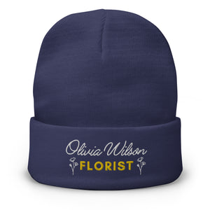 Customised Embroidered: Personalised Florist Beanie Hat