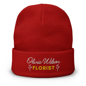 Customised Embroidered: Personalised Florist Beanie Hat