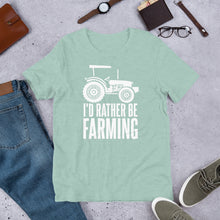 Load image into Gallery viewer, Gift for farmers - Id rather be farming printed funny t shirt 