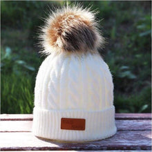 Load image into Gallery viewer, Children&#39;s winter knitted hats heavy knit with or without bobble great choice of colours-J and p hats -