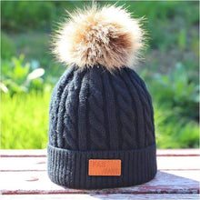 Load image into Gallery viewer, Children&#39;s winter knitted hats heavy knit with or without bobble great choice of colours-J and p hats -